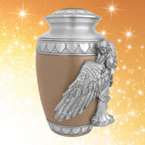 Wings of an Angel Leather Hearts Adult Urn - Pro Laser Engraving - Burial Vault Option