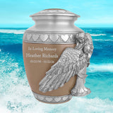 Medium, Youth or Pet Wings of an Angel Leather Hearts Urn - Pro Laser Engraving