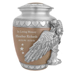 Medium or Youth Wings of an Angel Leather Hearts Urn - Pro Laser Engraving