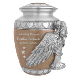 Medium or Youth Wings of an Angel Leather Hearts Urn - Pro Laser Engraving