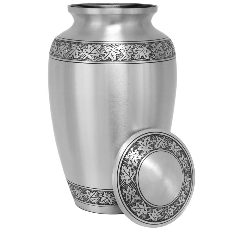 Leaves Of Peace Pewter Cremation Urn - Tribute Wreath™ - Pro Diamond Engraving