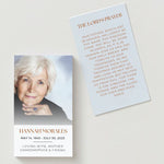 Lord's Prayer Photo Memorial Cards - Funeral  Cards - Celebration of Life Cards