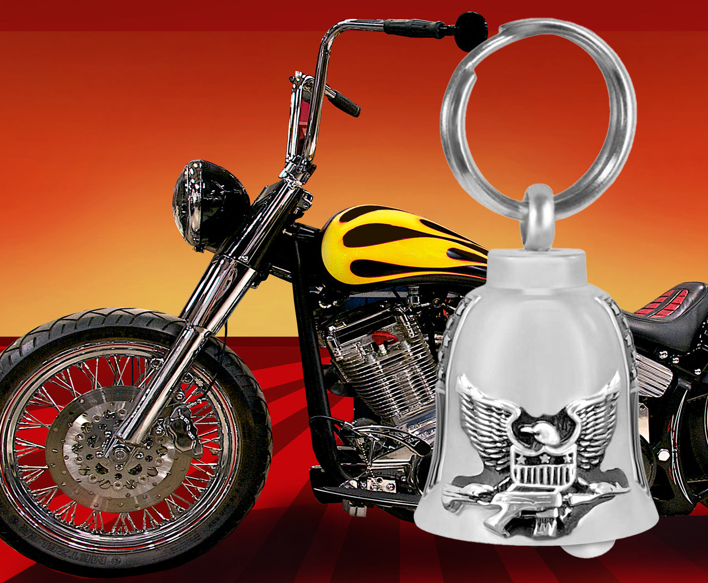 Liberty Guardian Motorcycle Bell Keychain Ash Urn