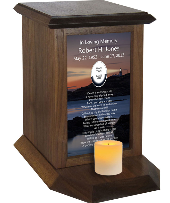 Lighthouse Poem Urn with Picture