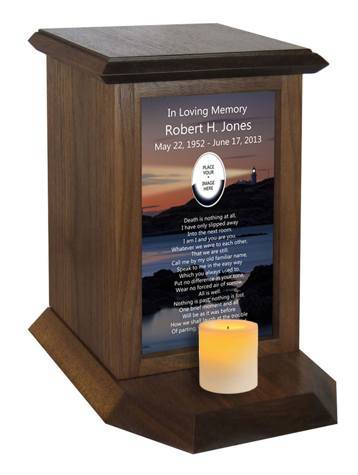 Lighthouse Poem Urn with Picture