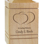 Blonde Double Heart Mini Urn