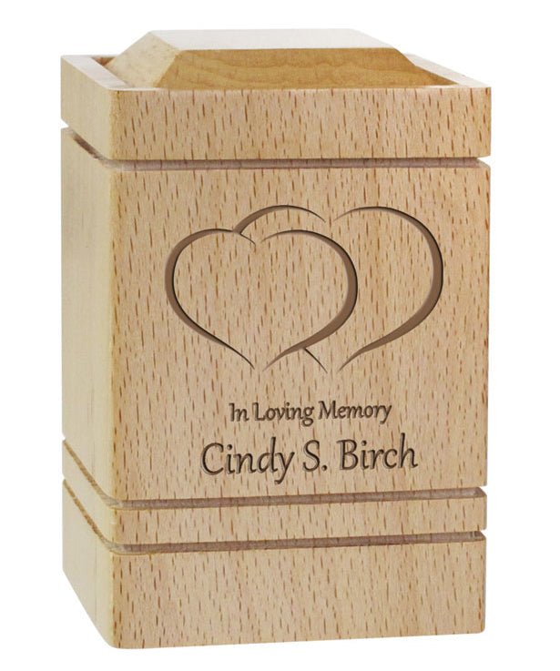Blonde Double Heart Mini Urn