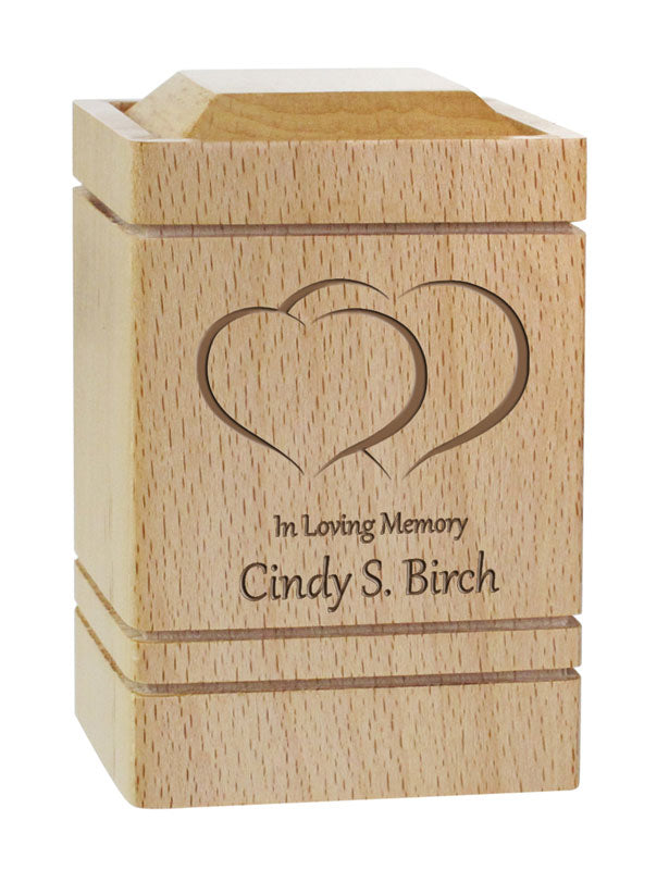 Blonde Double Heart Mini Urn