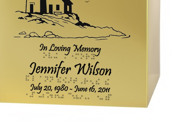 Lighthouse At The Sea Braille Urn