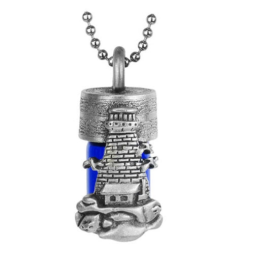 Lighthouse Blue Cobalt Pendant Urn - Love Charms Option 