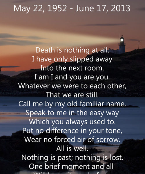 Death is Nothing Poem Urn
