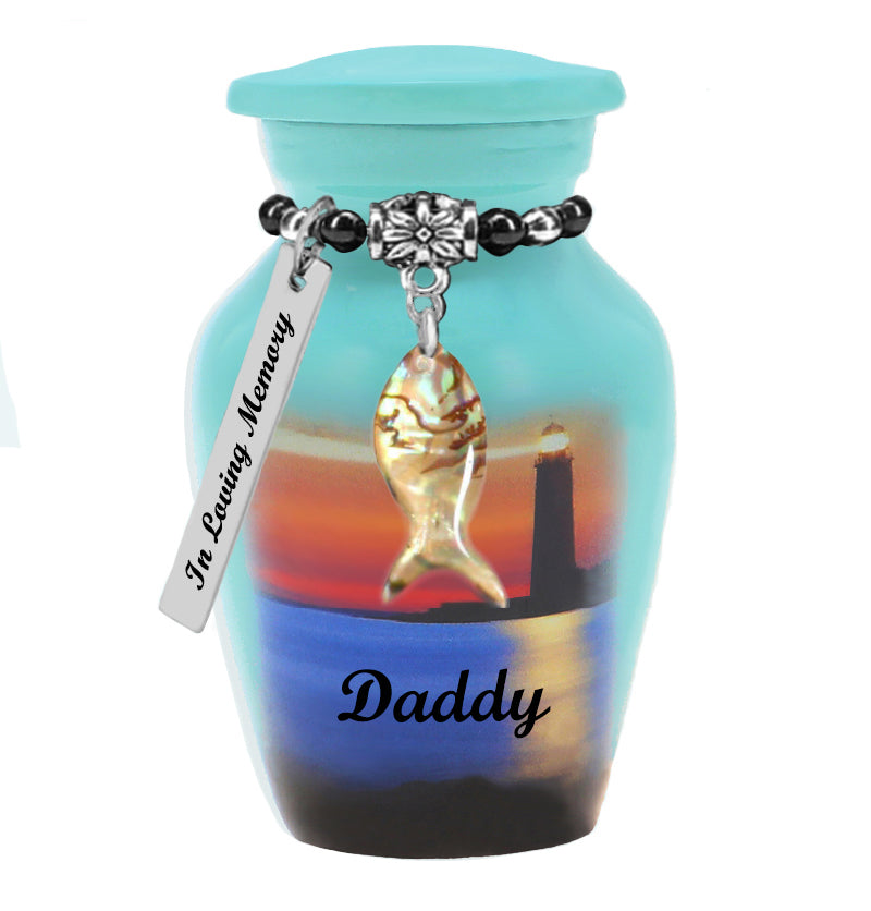 Ocean Lighthouse Keepsake Urn - Love Charms™ Option