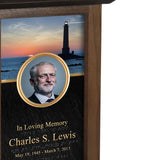 Lighthouse Sunset Photo Braille Urn