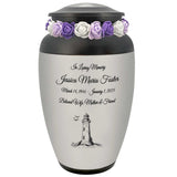 Lighthouse Pewter Adult Cremation Urn - Tribute Wreath® - Pro Personalization - Burial Vault Option