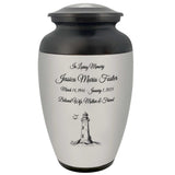 Lighthouse Pewter Adult Cremation Urn - Tribute Wreath™ - Pro Personalization - Burial Vault Option
