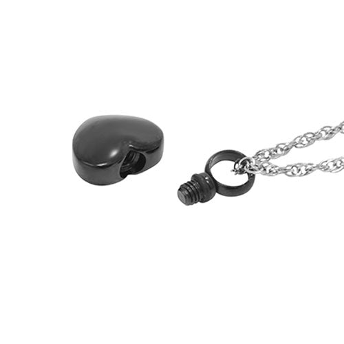 Little Charmer© Black Heart Ash Pendant Urn