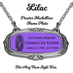 Lilac Pewter Medallion Name Plates - 55 Icon Options
