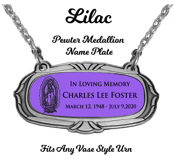 Lilac Pewter Medallion Name Plates - 55 Icon Options