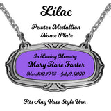 Lilac Pewter Medallion Name Plates - 55 Icon Options