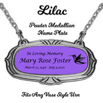 Lilac Pewter Medallion Name Plates - 55 Icon Options