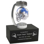 Football Adult or Medium Cremation Urn & Detroit Lions Hover Helmet Décor - Free Engraving