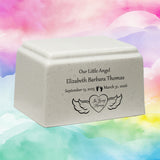 Little Angel Cultured Marble Cream Baby Urn - Free Engraving