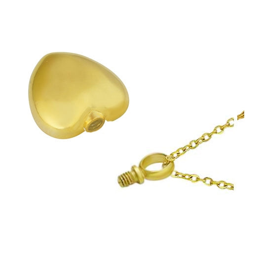 Little Charmer Gold Heart Ash Pendant Urn