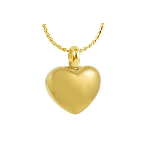 Little Charmer Gold Heart Ash Pendant Urn - Love Charms Option