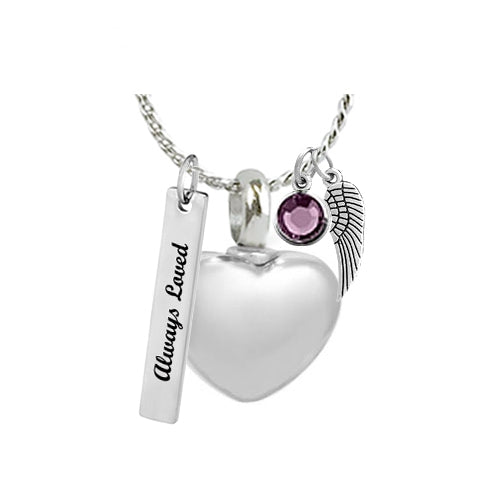 Little Charmer© Silver Heart Ash Pendant Urn - Love Charms Option