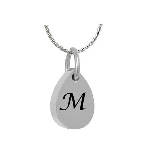 Stainless Initial Teardrop Necklace Ash Urn - Love Charms Option
