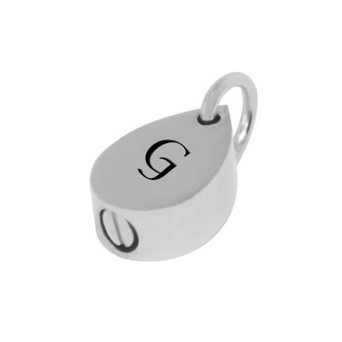 Stainless Initial Teardrop Necklace Ash Urn