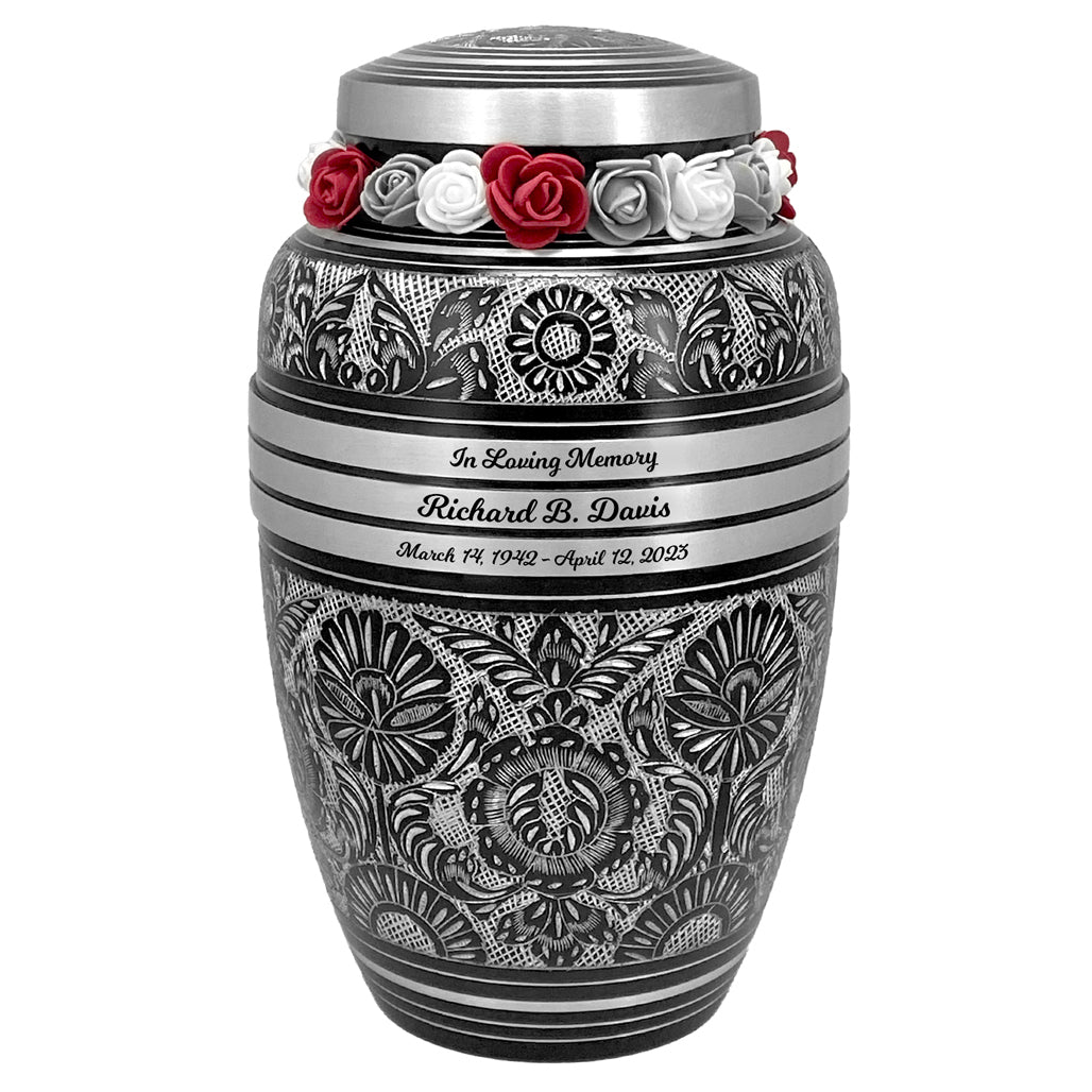 Living Garden Pewter Adult Cremation Urn - Tribute Wreath™ Option