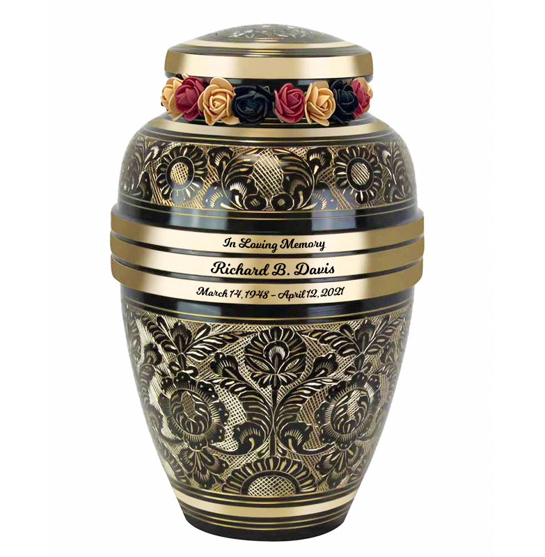 Living Garden Gold Adult Cremation Urn - Tribute Wreath® - Pro Diamond Engraving