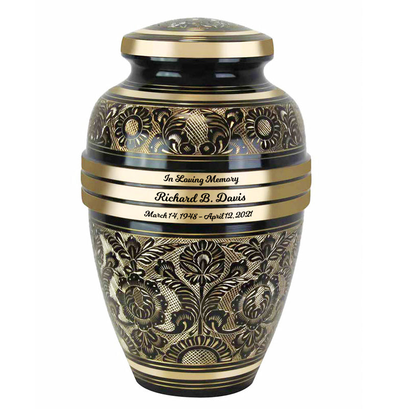 Living Garden Gold Adult Cremation Urn - Tribute Wreath® - Pro Diamond Engraving