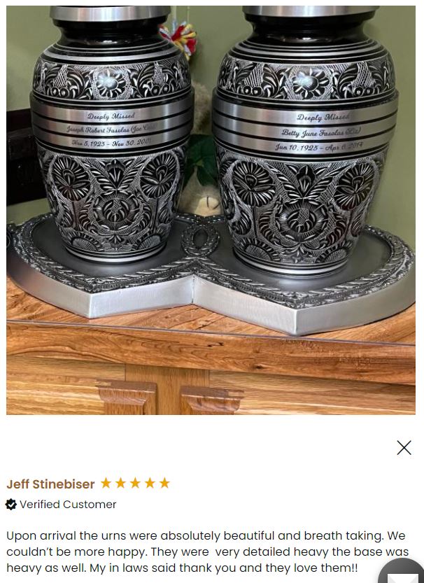 Living Garden Companion Urns Heart Base Urns for Mom And Dad