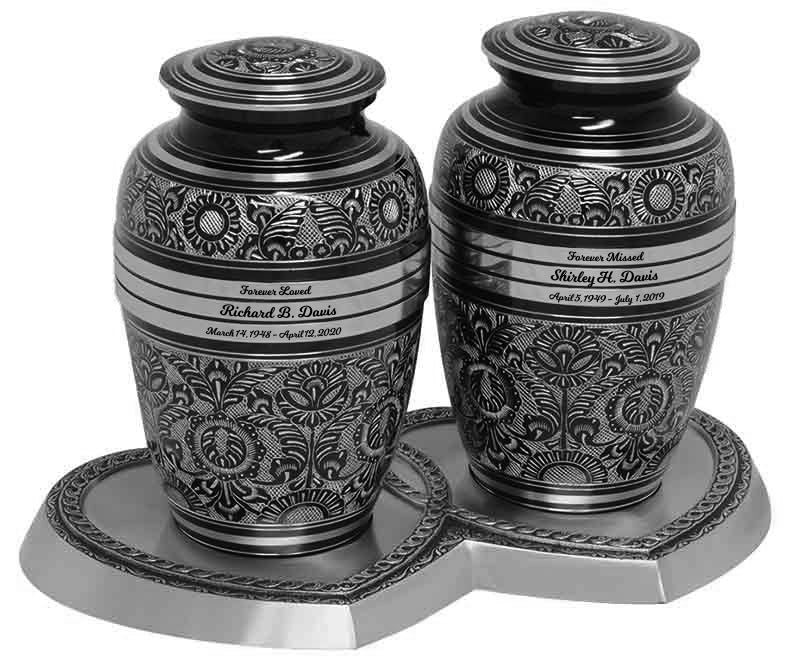 Living Garden Companion Urns Heart Base Urns for Mom And Dad
