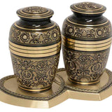 Living Garden Golden Companion Urns Heart Base Urns for Mom And Dad