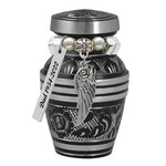 Living Garden Silver Keepsake Urn - Love Charms™ Option