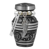 Living Garden Silver Keepsake Urn - Love Charms™ Option