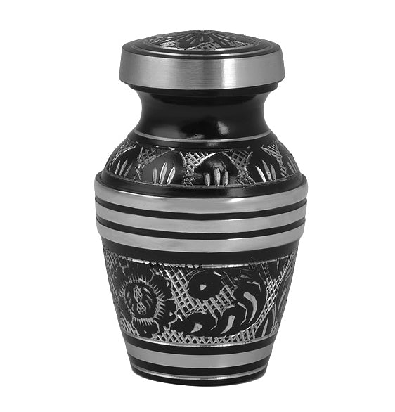Living Garden Silver Keepsake Urn - Love Charms™ Option