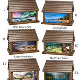 Log Cabin Urns Country Life Style, Animals, Fishing & Cowboys Wood Adult Cremation Urn 