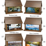 Log Cabin Urns Country Life Style, Animals, Fishing & Cowboys Wood Adult Cremation Urn 