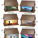 Log Cabin Urns Country Life Style, Animals, Fishing & Cowboys Wood Adult Cremation Urn 