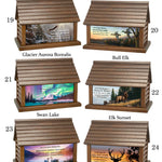 Log Cabin Urns Country Life Style, Animals, Fishing & Cowboys Wood Adult Cremation Urn 