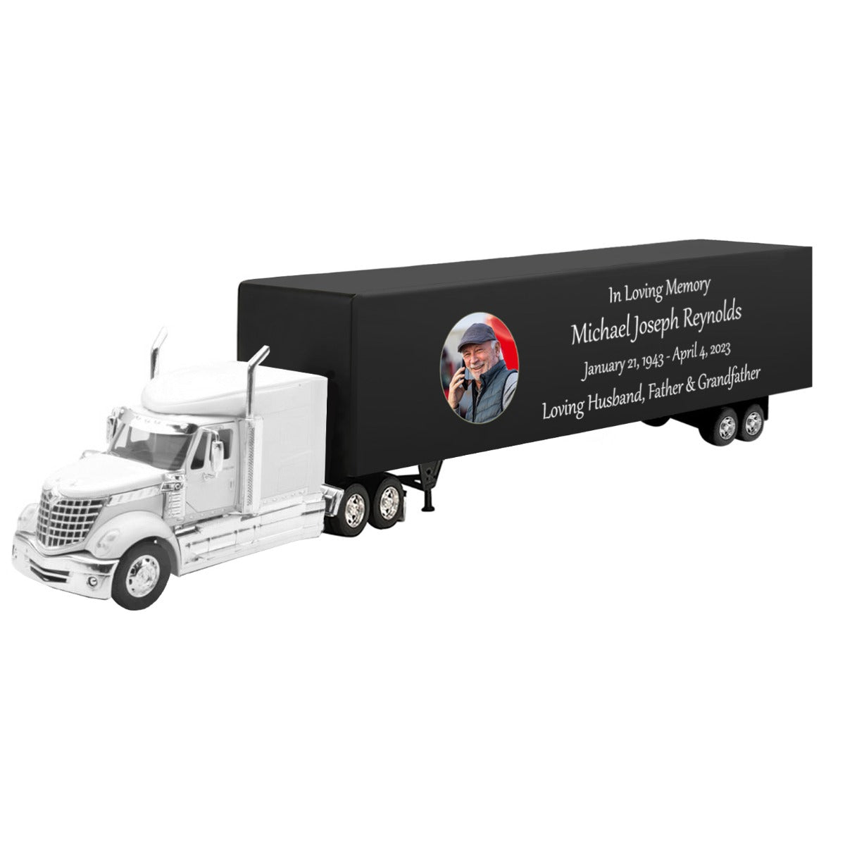Trailer Cremation Urn & International LoneStar White Truck Décor