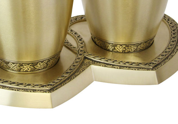 Leaves Of Peace Brass Companion Urns Heart Base