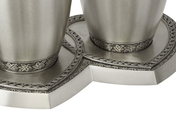 Leaves of Peace Pewter Companion Urns Heart Base Urns for Mom And Dad