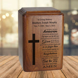Lord's Prayer Memorial Laser Engraved Urn