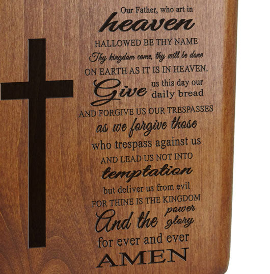 Lord's Prayer Wood Urn
