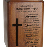 Lord's Prayer Wood Urn